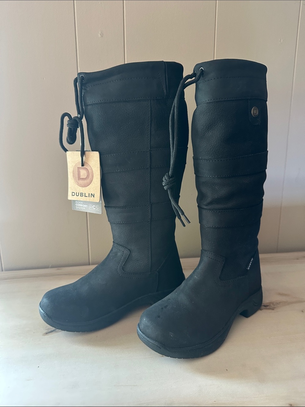 Dublin River Women's Black Waterproof Winter Pull-On Boots